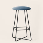 White & Blue Abstract Watercolor Blend Pairs To 2020 Color of the Year Chinese Porcelain PPG1160-6 Stool Gallery Image 1