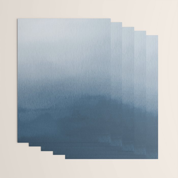 White & Blue Abstract Watercolor Blend Pairs To 2020 Color of the Year Chinese Porcelain PPG1160-6 Wrapping Paper Gallery Image 3