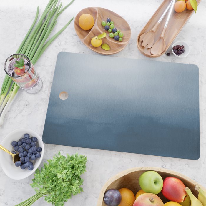 White & Blue Abstract Watercolor Blend Pairs To 2020 Color of the Year Chinese Porcelain PPG1160-6 Cutting Board Gallery Image 2
