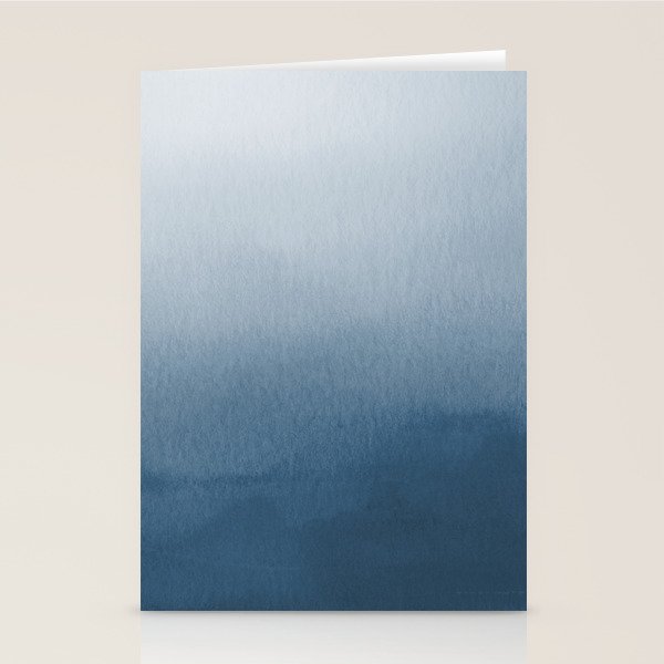 White & Blue Abstract Watercolor Blend Pairs To 2020 Color of the Year Chinese Porcelain PPG1160-6 Stationery Card Gallery Image 2