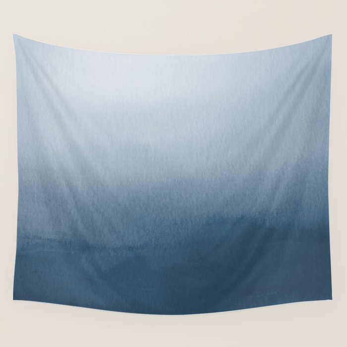 White & Blue Abstract Watercolor Blend Pairs To 2020 Color of the Year Chinese Porcelain PPG1160-6 Wall Tapestry Gallery Image 4
