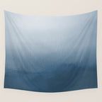 White & Blue Abstract Watercolor Blend Pairs To 2020 Color of the Year Chinese Porcelain PPG1160-6 Wall Tapestry Gallery Image 4