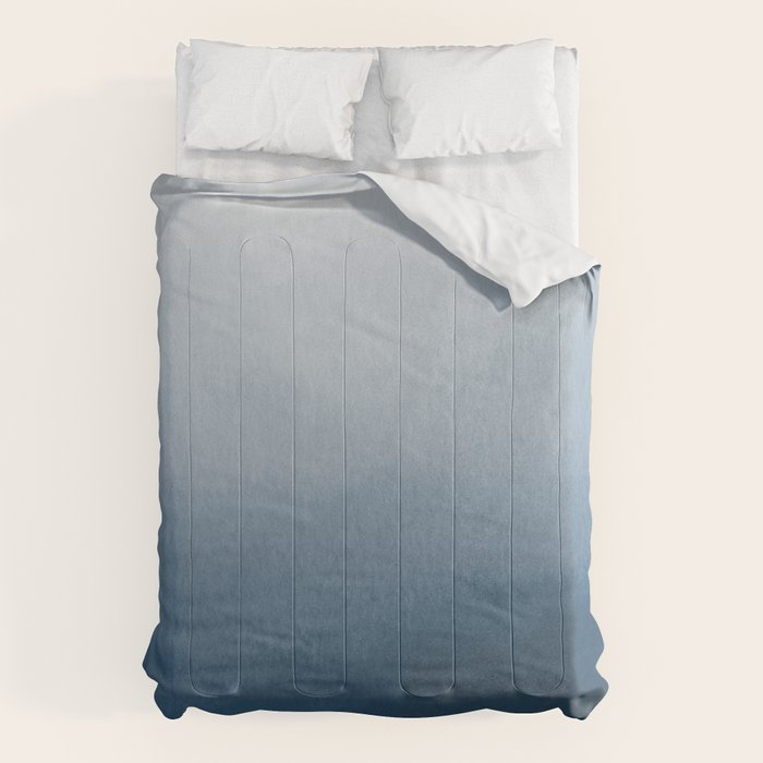 White & Blue Abstract Watercolor Blend Pairs To 2020 Color of the Year Chinese Porcelain PPG1160-6 Comforter Gallery Image 6