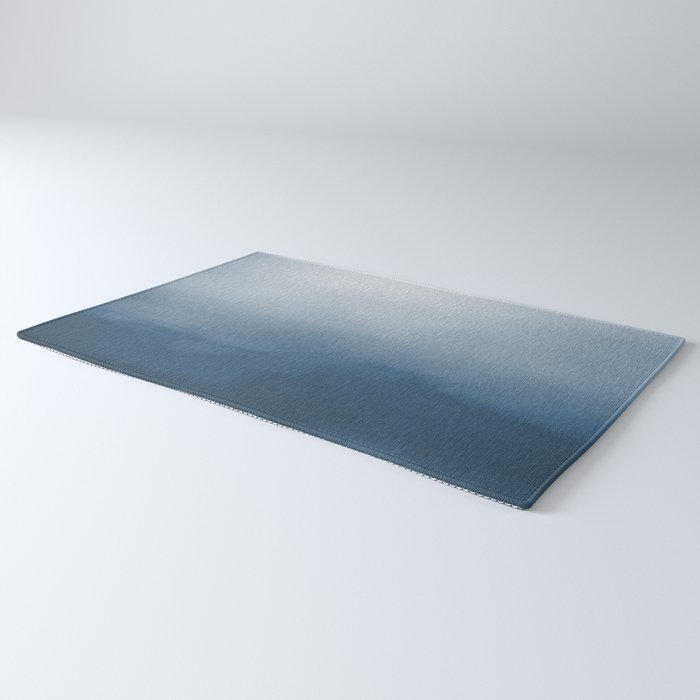 White & Blue Abstract Watercolor Blend Pairs To 2020 Color of the Year Chinese Porcelain PPG1160-6 Rug Gallery Image 3