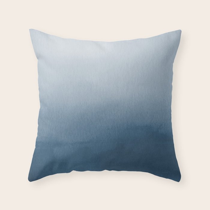 White & Blue Abstract Watercolor Blend Pairs To 2020 Color of the Year Chinese Porcelain PPG1160-6 Throw Pillow Gallery Image 6