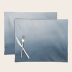 White & Blue Abstract Watercolor Blend Pairs To 2020 Color of the Year Chinese Porcelain PPG1160-6 Placemat Gallery Image 1