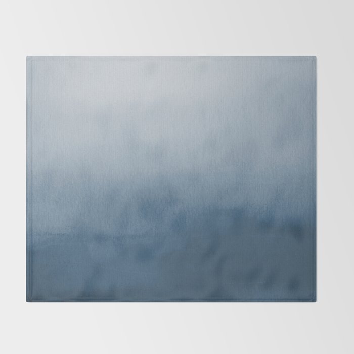 White & Blue Abstract Watercolor Blend Pairs To 2020 Color of the Year Chinese Porcelain PPG1160-6 Throw Blanket Gallery Image 2