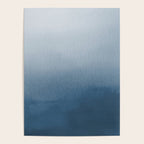 White & Blue Abstract Watercolor Blend Pairs To 2020 Color of the Year Chinese Porcelain PPG1160-6 Poster Gallery Image 4