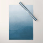 White & Blue Abstract Watercolor Blend Pairs To 2020 Color of the Year Chinese Porcelain PPG1160-6 Wrapping Paper Gallery Image 1