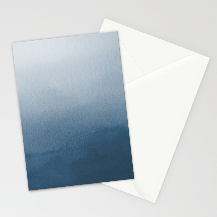 White & Blue Abstract Watercolor Blend Pairs To 2020 Color of the Year Chinese Porcelain PPG1160-6 Stationery Card Gallery Image 2