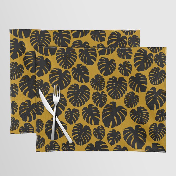 Monstera - Dark Yellow Placemat Gallery Image 1