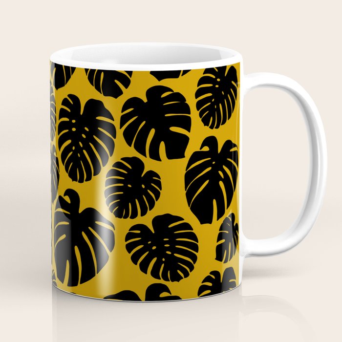 Monstera - Dark Yellow Coffee Mug Gallery Image 1