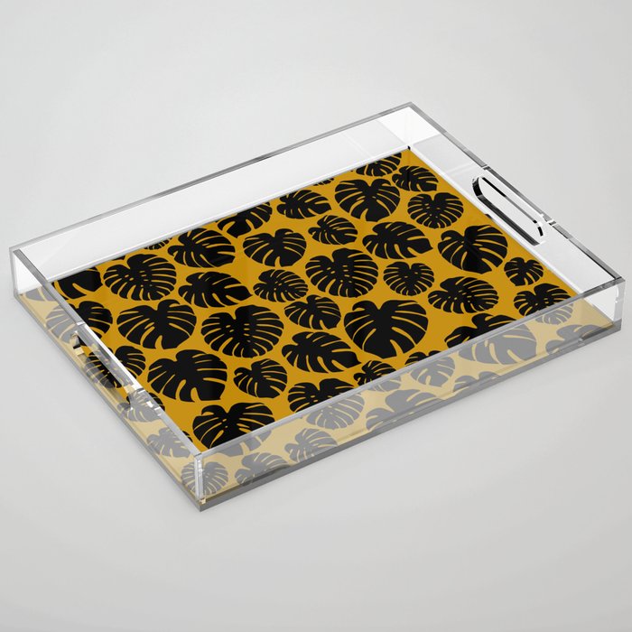 Monstera - Dark Yellow Acrylic Tray Gallery Image 1
