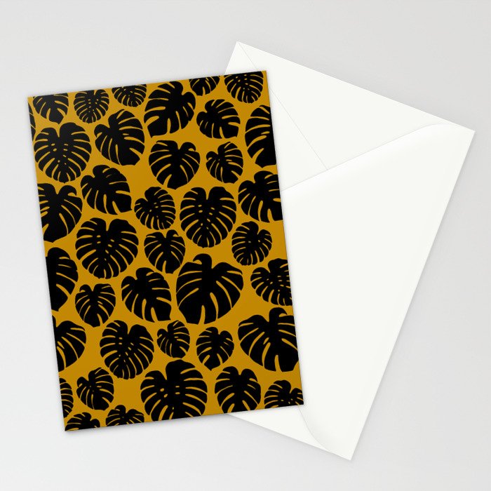 Monstera - Dark Yellow Stationery Card Gallery Image 2