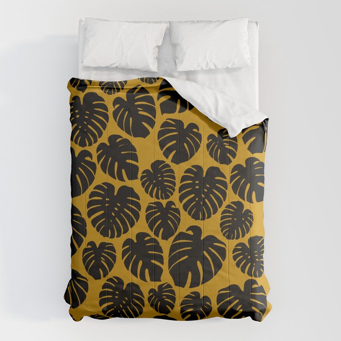 Monstera - Dark Yellow Comforter Gallery Image 6