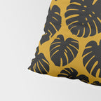 Monstera - Dark Yellow Pillow Sham Gallery Image 4