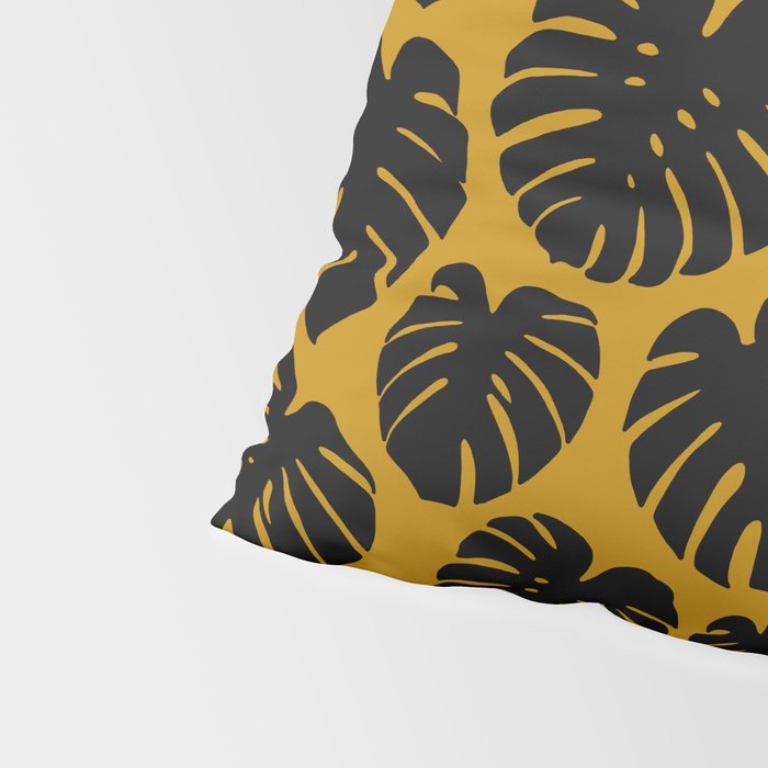 Monstera - Dark Yellow Pillow Sham Gallery Image 4