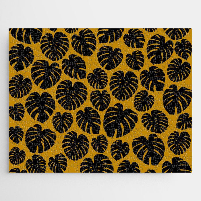 Monstera - Dark Yellow Jigsaw Puzzle Gallery Image 1