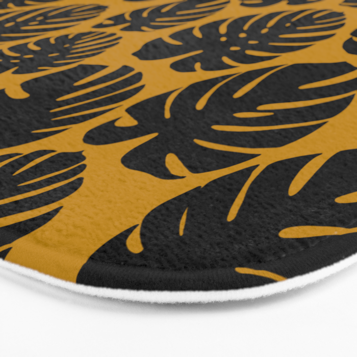 Monstera - Dark Yellow Bath Mat Gallery Image 3