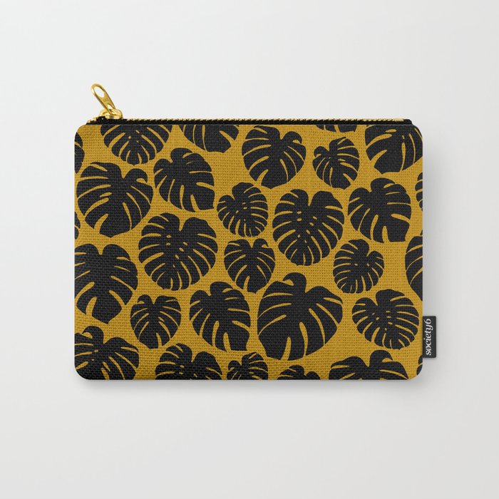 Monstera - Dark Yellow Carry All Pouch Gallery Image 1