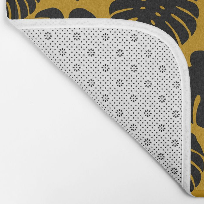 Monstera - Dark Yellow Bath Mat Gallery Image 2