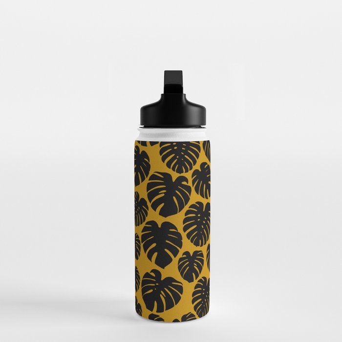 Monstera - Dark Yellow Water Bottle Gallery Image 3