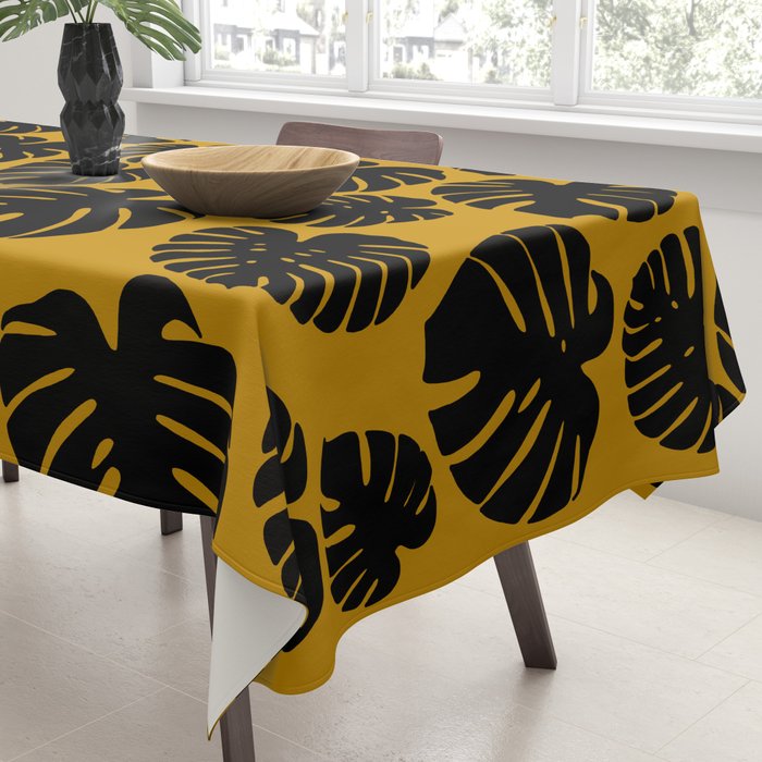Monstera - Dark Yellow Tablecloth Gallery Image 3