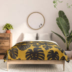 Monstera - Dark Yellow Comforter Gallery Image 3