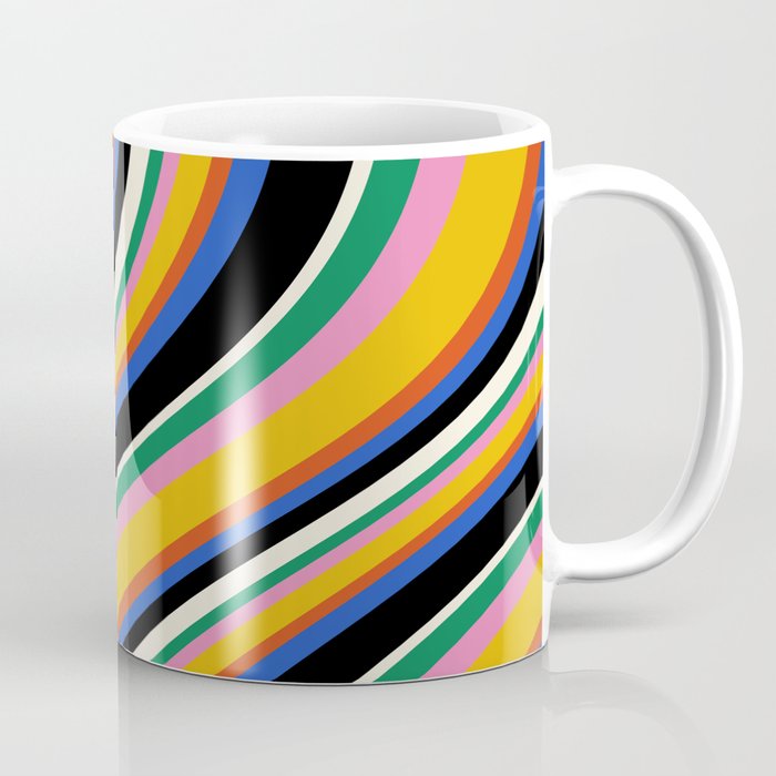Wavy Stripes XIII - Bold Retro Coffee Mug Gallery Image 1