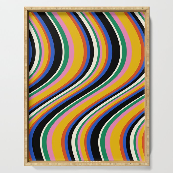 Wavy Stripes XIII - Bold Retro Serving Tray Gallery Image 1