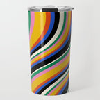Wavy Stripes XIII - Bold Retro Travel Mug Gallery Image 1