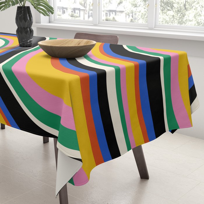 Wavy Stripes XIII - Bold Retro Tablecloth Gallery Image 3