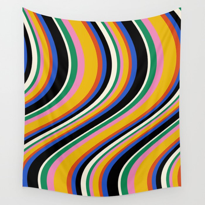Wavy Stripes XIII - Bold Retro Wall Tapestry Gallery Image 4