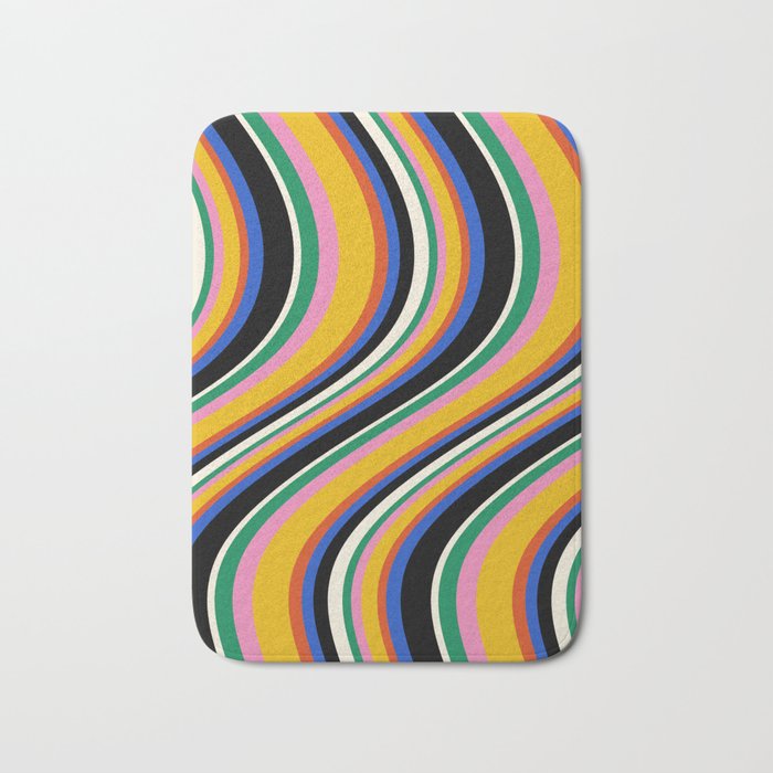 Wavy Stripes XIII - Bold Retro Bath Mat Gallery Image 1