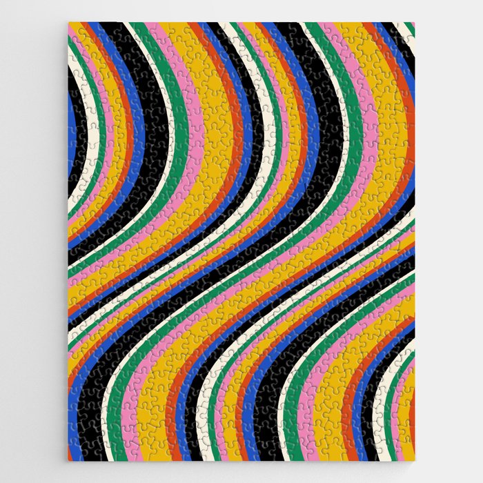 Wavy Stripes XIII - Bold Retro Jigsaw Puzzle Gallery Image 1
