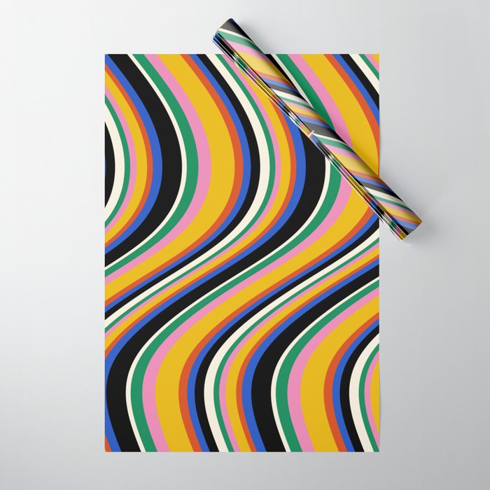 Wavy Stripes XIII - Bold Retro Wrapping Paper Gallery Image 1