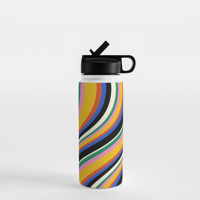 Wavy Stripes XIII - Bold Retro Water Bottle Gallery Image 1