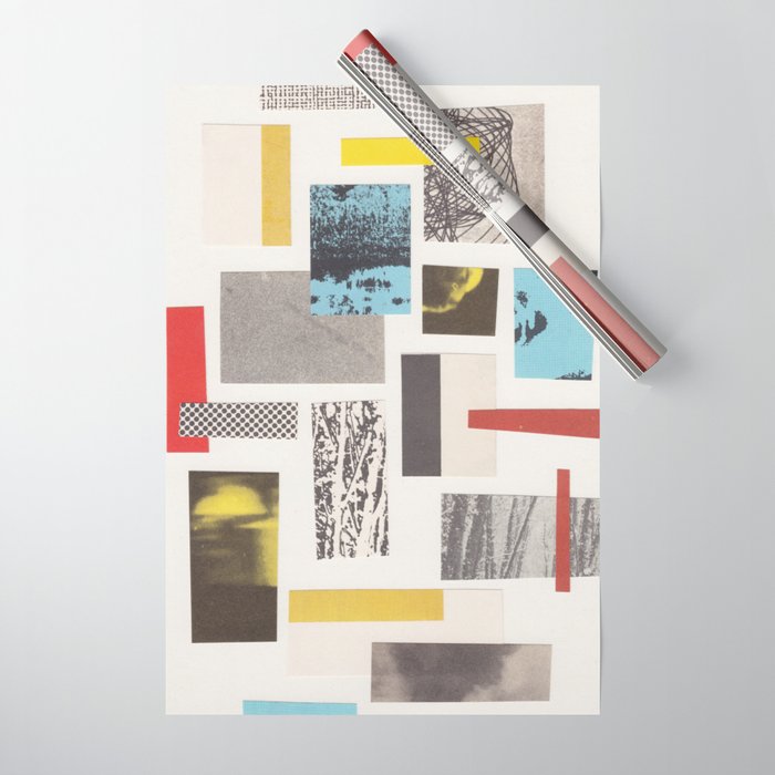 Abstract Geometric Paper Collage Wrapping Paper Gallery Image 1