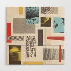 Abstract Geometric Paper Collage Wood Wall Art Gallery Image 1