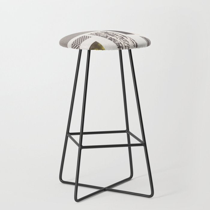 Abstract Geometric Paper Collage Stool Gallery Image 1