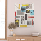 Abstract Geometric Paper Collage Wall Tapestry Gallery Image 2
