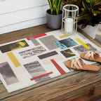 Abstract Geometric Paper Collage Outdoor Rug Gallery Image 2