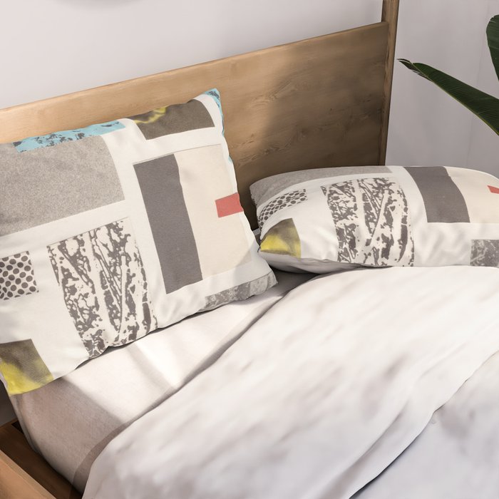 Abstract Geometric Paper Collage Pillow Sham Gallery Image 2