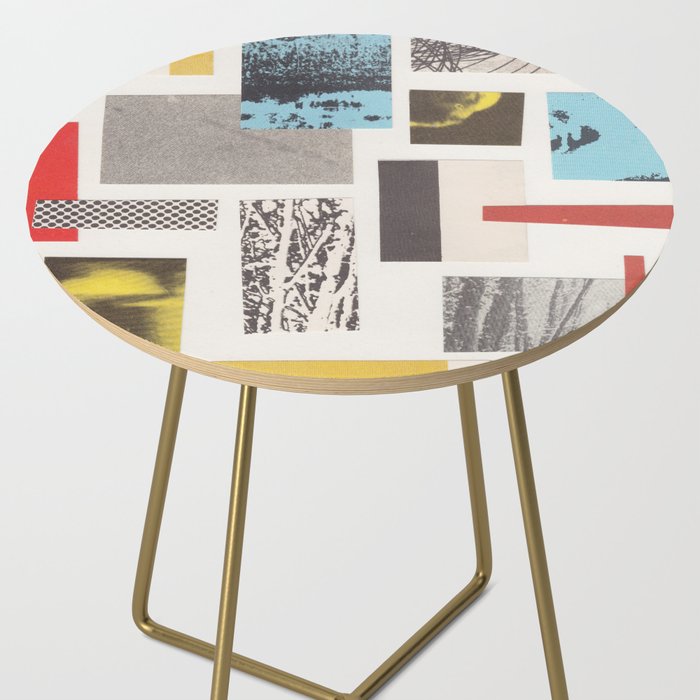 Abstract Geometric Paper Collage Side Table Gallery Image 2
