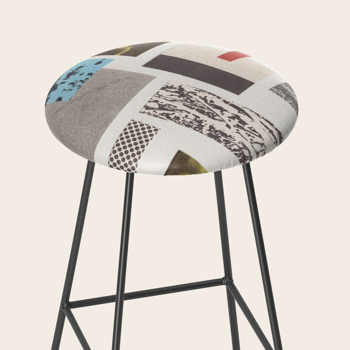 Abstract Geometric Paper Collage Stool Gallery Image 2