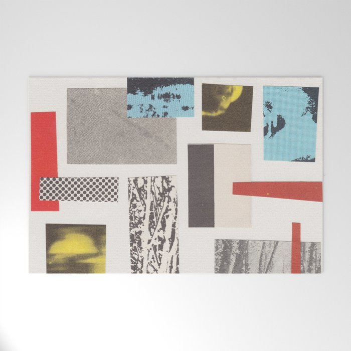 Abstract Geometric Paper Collage Welcome Mat Gallery Image 1