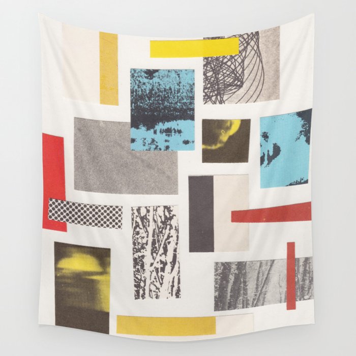 Abstract Geometric Paper Collage Wall Tapestry Gallery Image 4