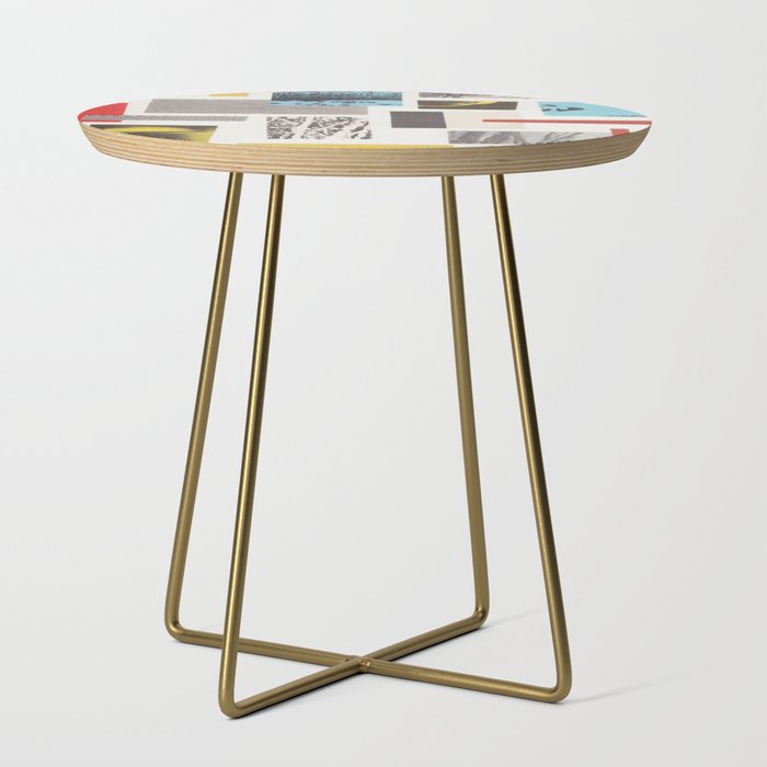 Abstract Geometric Paper Collage Side Table Gallery Image 1