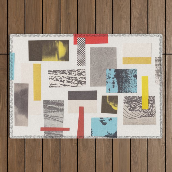 Abstract Geometric Paper Collage Outdoor Rug Gallery Image 1