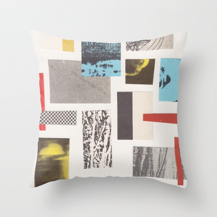 Abstract Geometric Paper Collage Throw Pillow Gallery Image 6